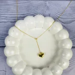 گردنبند طلا قلب آینه‌ای کم وزن