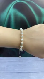 عکس مدل دستبند نخی مروارید طلا