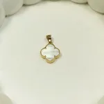 پلاک ونکلیف سوپر طلا با طرح گل سفید