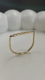 عکس مدل انگشتر خطی طلا 18 عیار