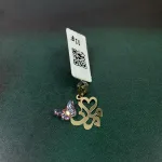 عکس مدل پلاک سواروسکی طلا مادر و پروانه زنانه