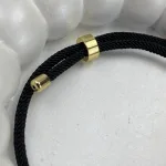 دستبند طلا سبک و ظریف چرم طرح طناب