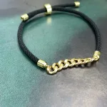 دستبند طلا طنابی با چرم خاص