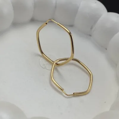 عکس گوشواره حلقه ای شش ضلعی