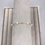 دستبند طلا کلاسیک مروارید دار