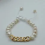 دستبند طلا زنانه مروارید دار