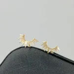 عکس گوشواره طرح خورشید طلا 18 عیار