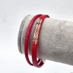 دستبند چرم طلا زنانه