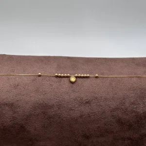 دستبند طلا پرنما قلب و گوی دخترانه با وزن کم