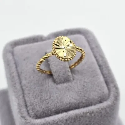 انگشتر ونکلیف طلا در انواع طرح زنانه - طرح بیضی