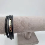 دستبند کم وزن چرم امگا طلا