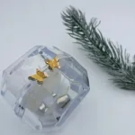 گوشواره میخی ریختگی طلا زنانه ظریف و زیبا