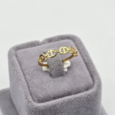 انگشتر مینیمال طلا طرح امگا زنانه