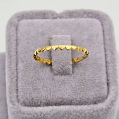 انگشتر مینیمال قلب پر طلا زنانه