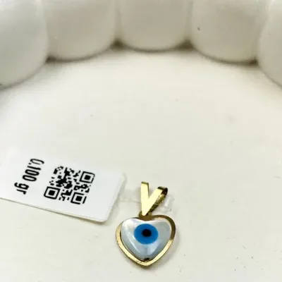 قیمت پلاک طلا سواروسکی قلب چشم نظر زنانه و دخترانه نمادار