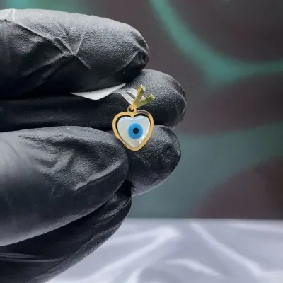 عکس قیمت پلاک طلا سواروسکی قلب چشم نظر زنانه و دخترانه ظریف