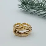 انگشتر طلا زنانه طرح امگا گره