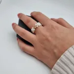 انگشتر 4 گوی البرنادو زنانه طلا و مروارید