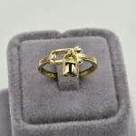 انگشتر طلا زنانه طرح Tتیفانی مینادار مشکی