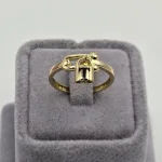 انگشتر طلا زنانه طرح T تیفانی مینادار مشکی