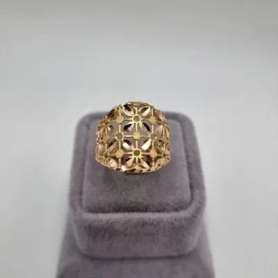 انگشتر فیوژن لوکس طلا زنانه طرح گل