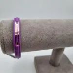 دستبند چرم امگا طلا زنانه بنفش