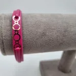 عکس دستبند طلا چرم صورتی