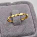 انگشتر مینیمال دالبری پر طلا زنانه