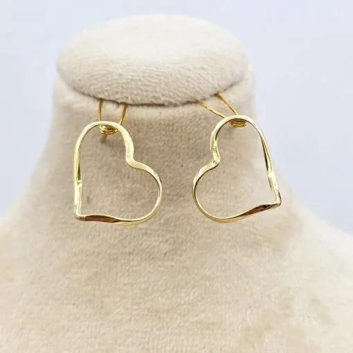 گوشواره طلا میخی طرح قلب کد 1272
