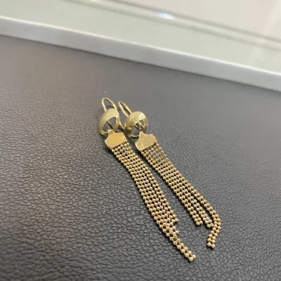 گوشواره آویز طلا زنانه 18 عیار بدون اجرت