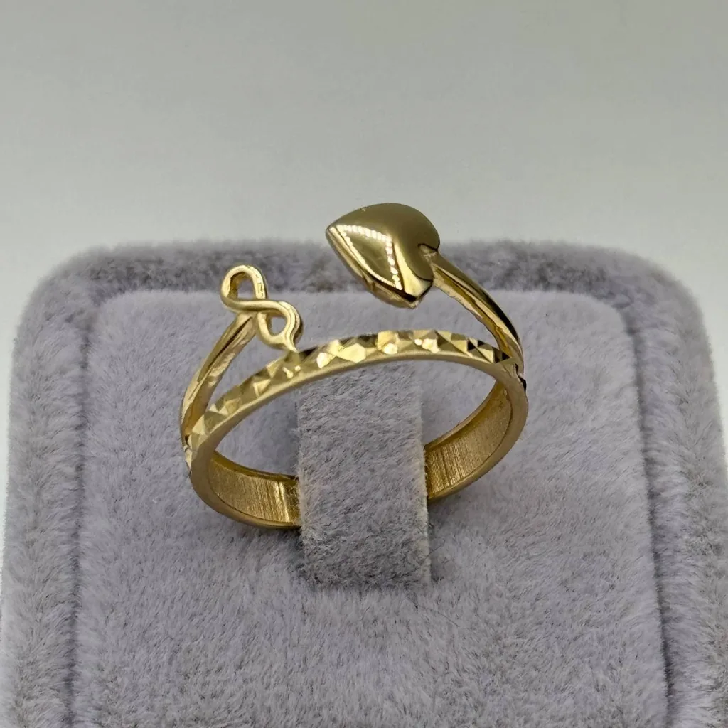 عکس انگشترطلا زنانه پورتوفینو طرح قلب و بینهایت