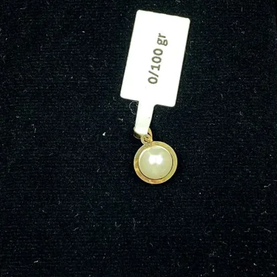 پلاک طلا سواروسکی مروارید سفید دخترانه