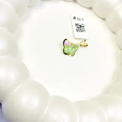 پلاک طلا سواروسکی طرح پروانه دخترانه