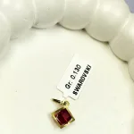 پلاک طلا سواروسکی مکعب قرمز دخترانه و زنانه