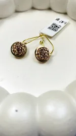 عکس پلاک طلا سواروسکی دوتایی نگین دار دخترانه و زنانه