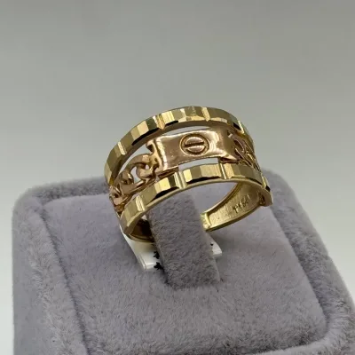 قیمت انگشتر طلا پورتوفینو پیچ کارتیر 18 عیار مد سال