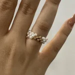 عکس انگشتر طلا زنانه مرواریدی البرنادو کم وزن