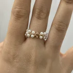 عکس انگشتر طلا زنانه مرواریدی البرنادو نمادار