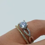 انگشتر طلا زنانه ست لوکس طرح بلریان بیضی نگین دار