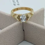 انگشتر طلا زنانه نگین درشت طرح سنگ باگت لوکس