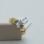 عکس انگشتر طلا زنانه طرح سنگ باگت نگین دار نمادار