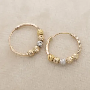 گوشواره حلقه‌ ای طلا و گوی البرنادو زنانه