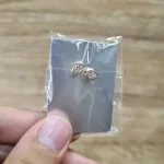 عکس گوشواره طلا سولیتر طرح اشک زنانه و دخترانه 18 عیار