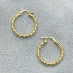 قیمت گوشواره طلا حلقه ای مورب تراش زنانه و دخترانه نمادار