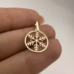 عکس پلاک لیزری طلا دونه برف زنانه و دخترانه ظریف