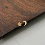 خرید گوشواره میخی ماه و ستاره لیزری طلا زنانه و دخترانه نمادار