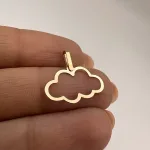 عکس پلاک لیزری طلا طرح ابر زنانه و دخترانه 18 عیار