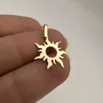 قیمت پلاک لیزری طلا خورشید زنانه و دخترانه سبک