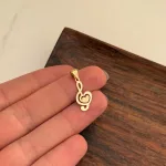 مدل پلاک لیزری طلا کلید سل قلبی زنانه و دخترانه زیر یک گرم ظریف