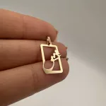 قیمت پلاک لیزری طلا عشق زنانه و دخترانه 18 عیار